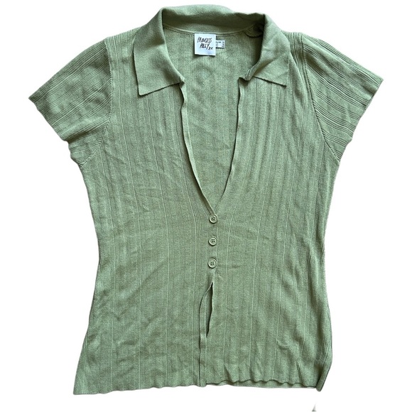 Princess Polly Sage Green Loftus Knitwear Top Size 10 - Picture 4 of 11